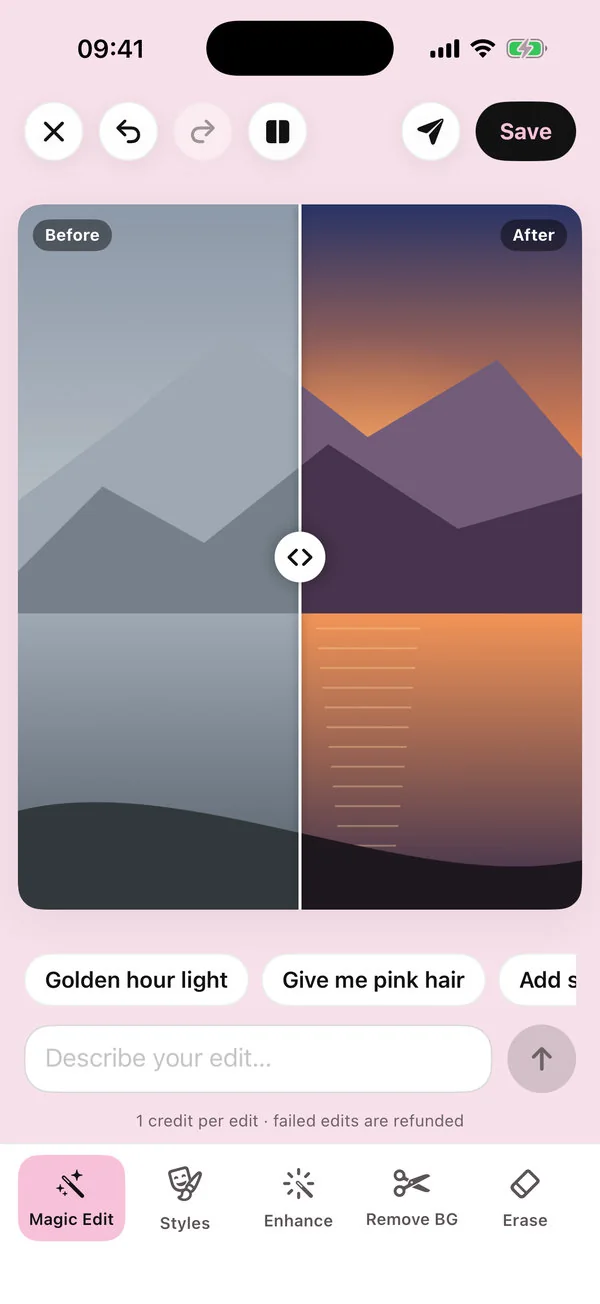 Before and after slider