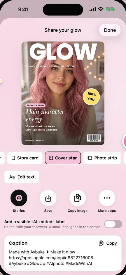 Sharing a picture as a Cover star magazine cover, with caption ideas